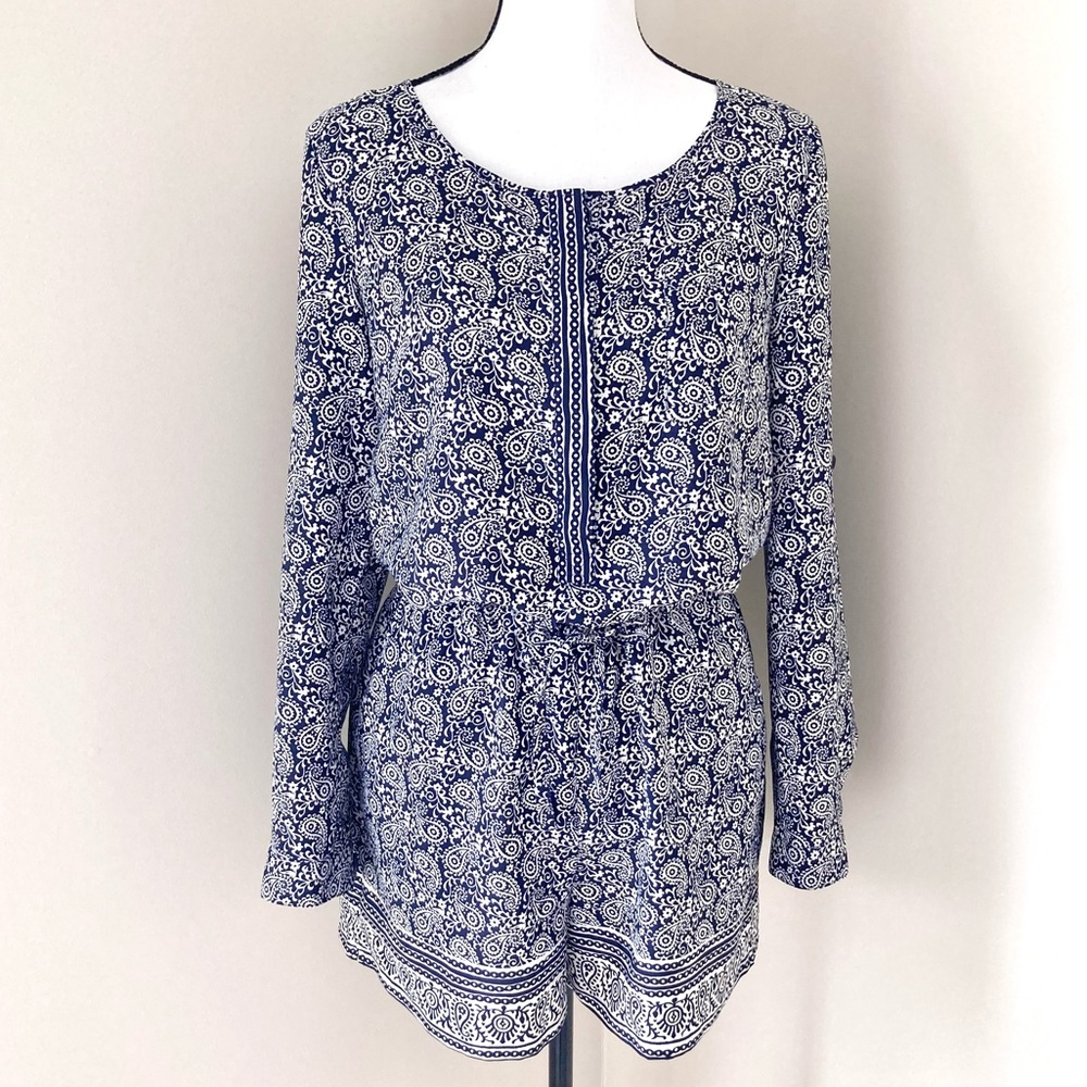 Ann Taylor Loft Paisley Long Sleeve Romper Size 2 - Picture 6 of 16